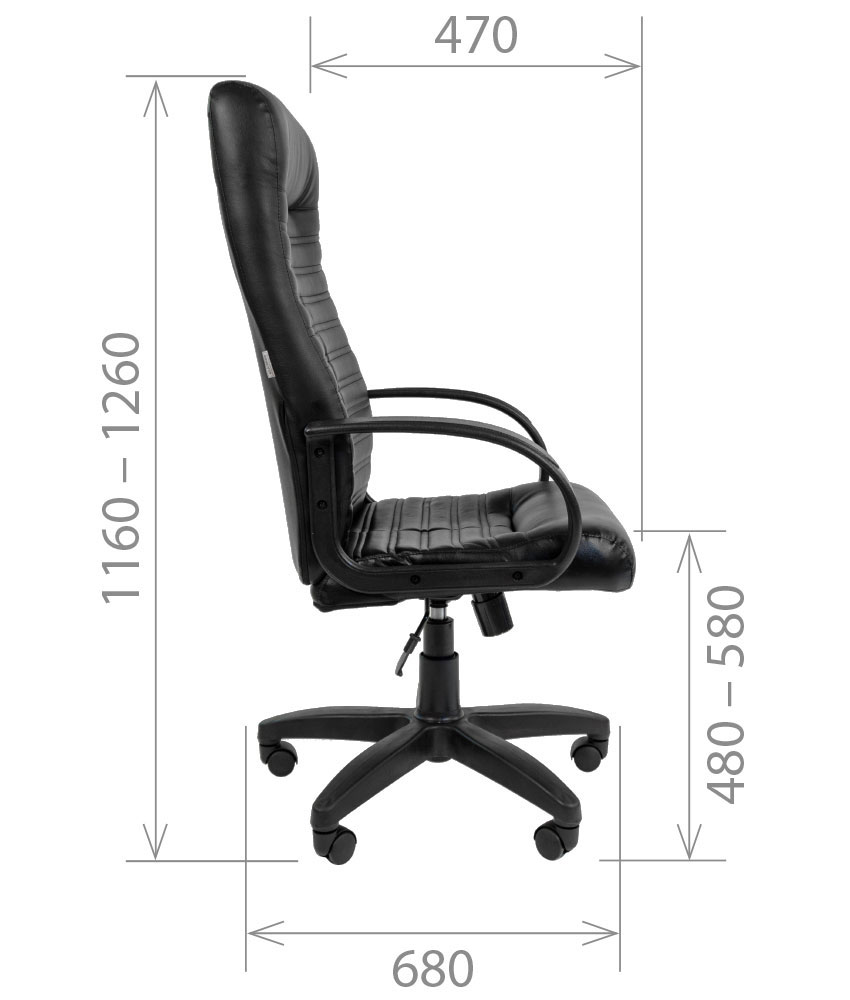 Кресло руководителя CH 480 LT. Размеры