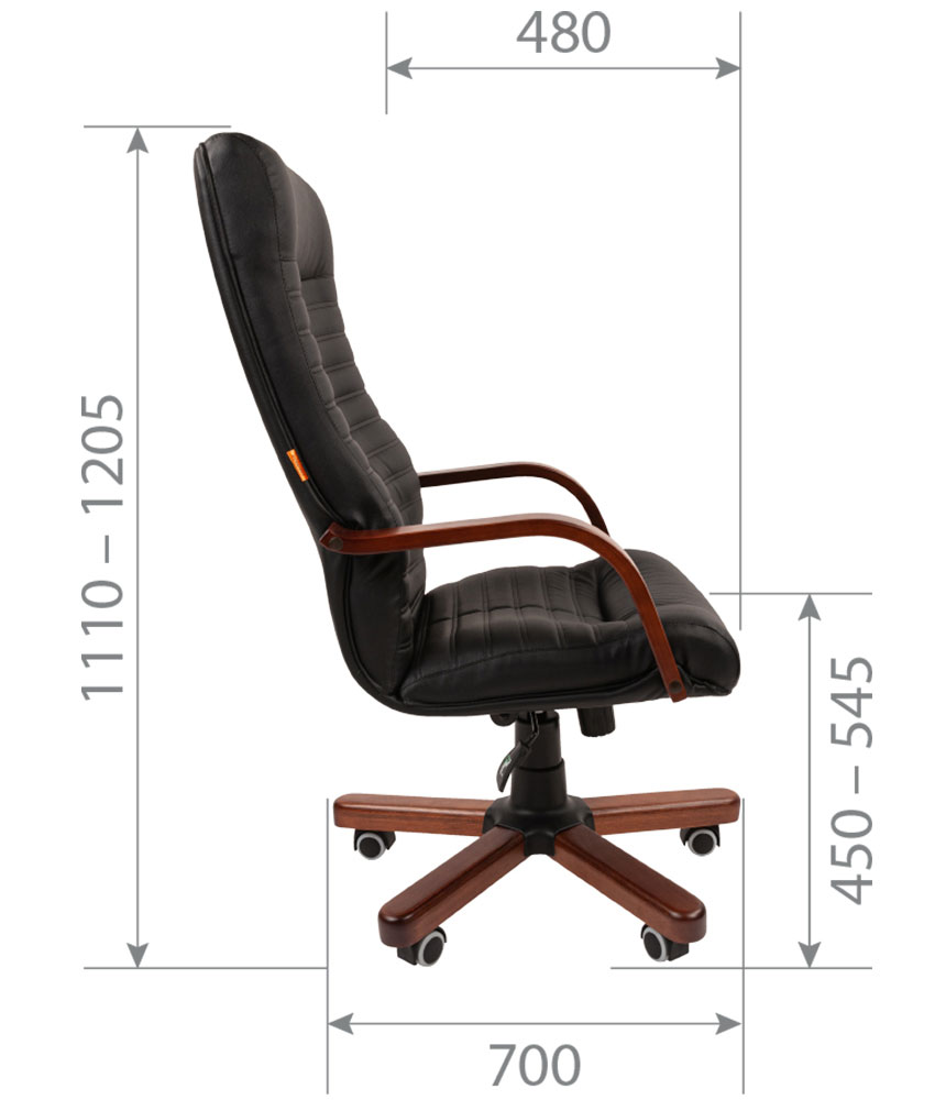 Кресло руководителя CH 480 WD. Размеры