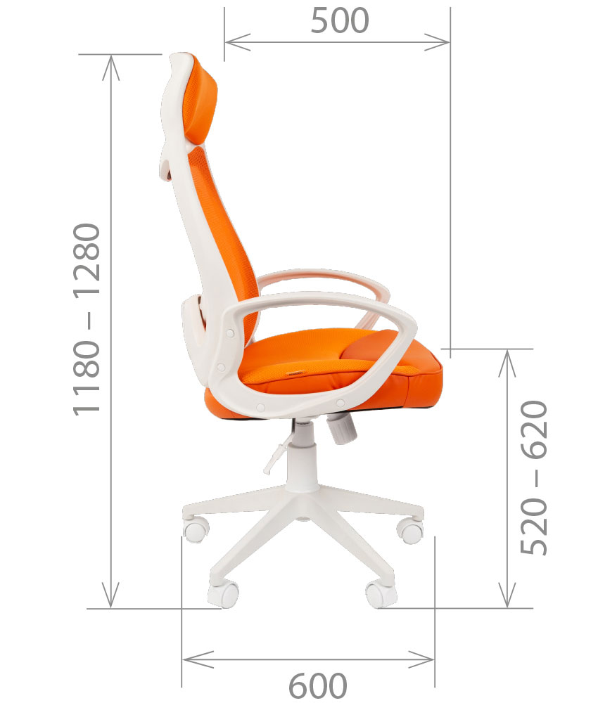 Кресло руководителя CH 840 White. Размеры
