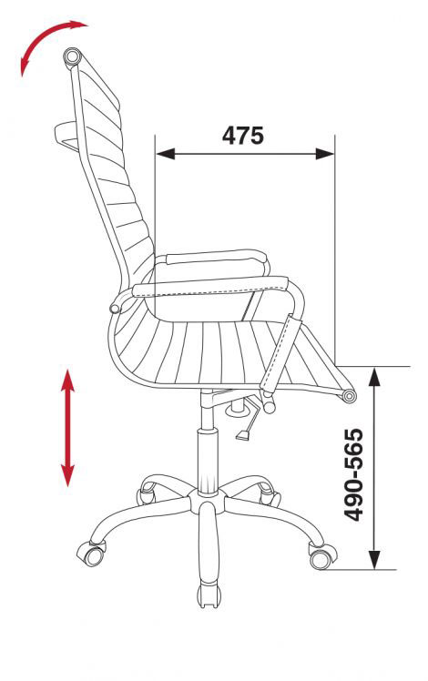 Кресло руководителя Бюрократ CH-883. Размеры