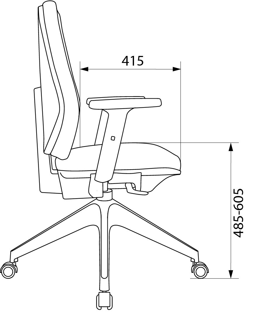 Кресло Бюрократ CH-545L. Размеры