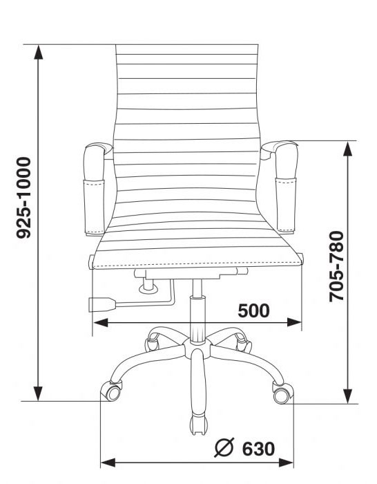 Кресло руководителя Бюрократ CH-883-LOW. Размеры