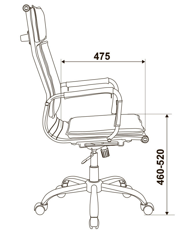 Кресло руководителя Бюрократ CH-993/M01. Размеры