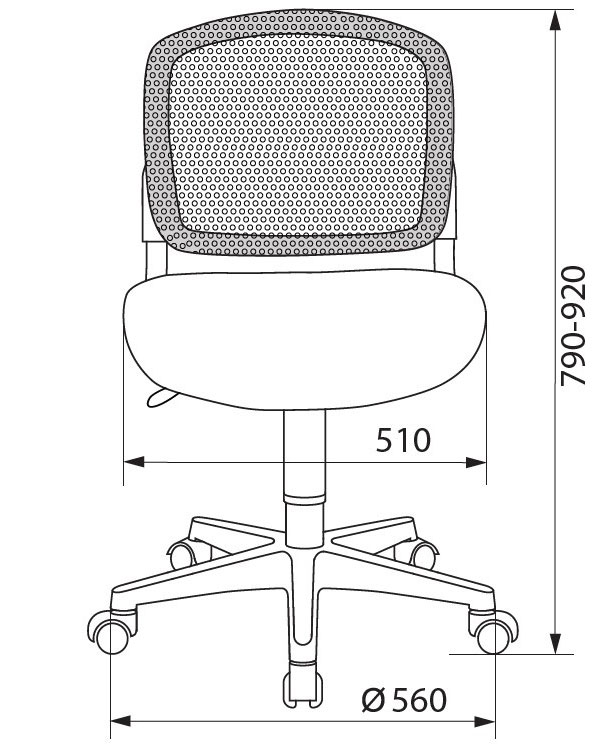 Кресло Бюрократ CH-296NX. Размеры