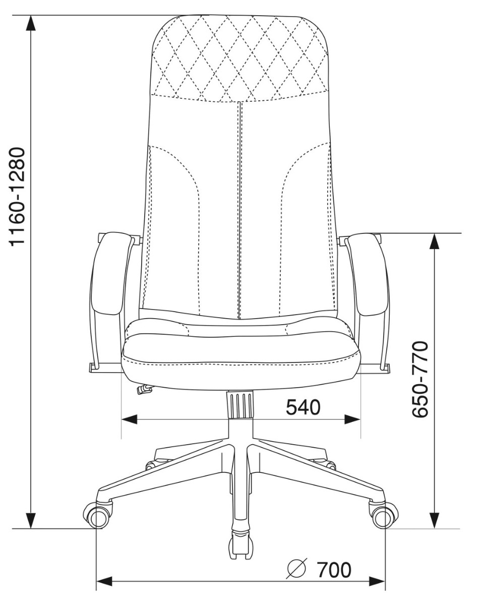 Кресло руководителя Бюрократ CH-608 ECO. Размеры
