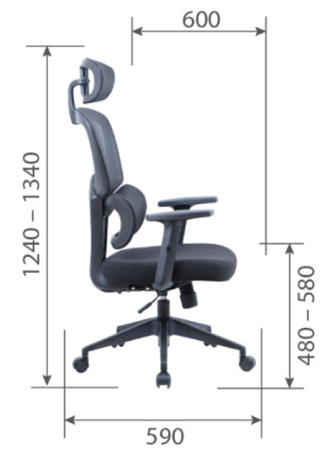 Кресло руководителя CH 560. Размеры