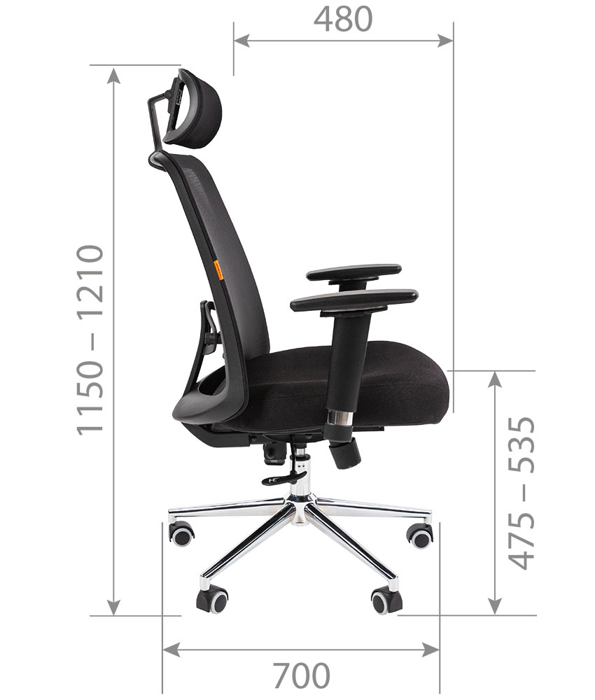 Кресло руководителя CH 535 LUX. Размеры